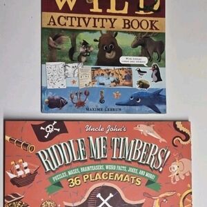 My First Wild Activity Book & Uncle John's Riddle Me Timbers 36 Placemats
